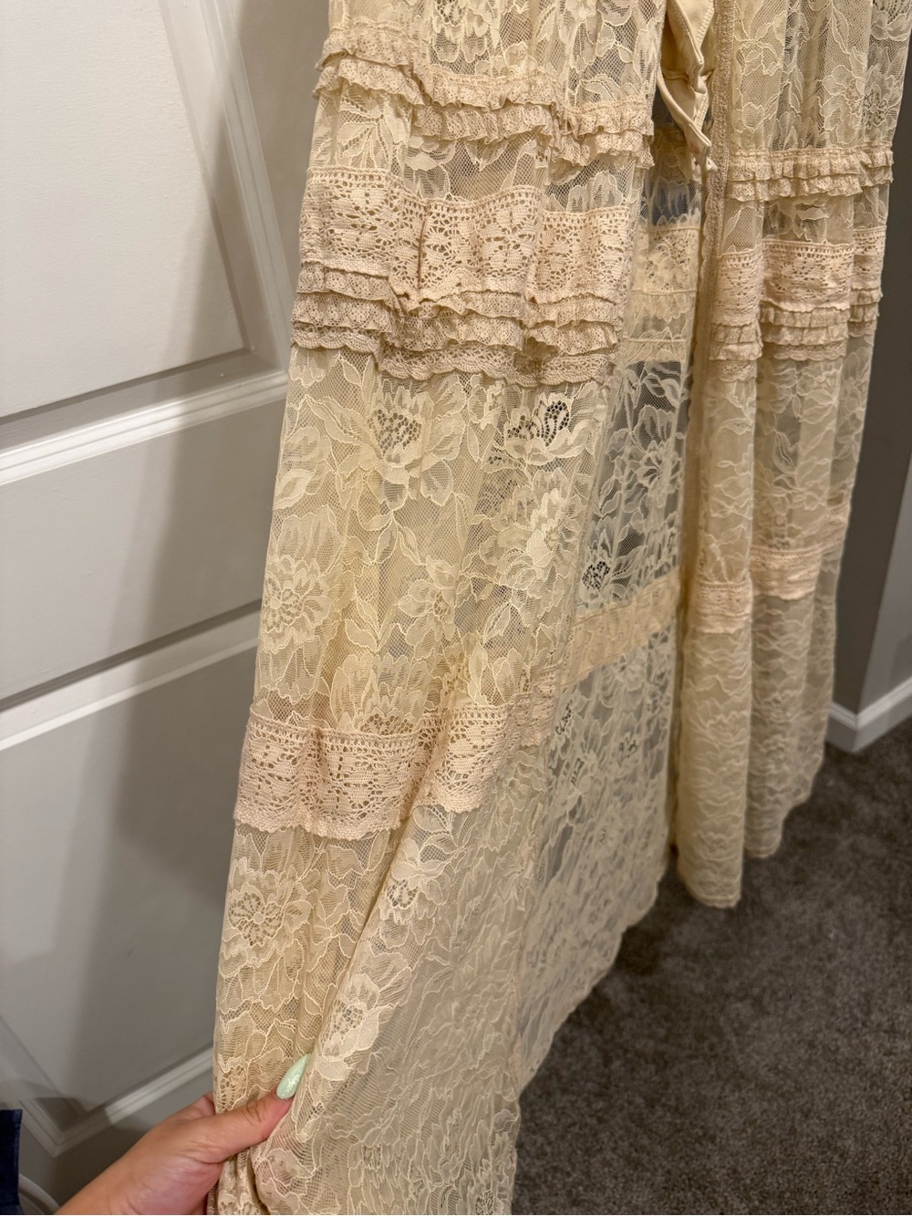 Free People Cream Lace Tiered Tunic - Picture 2 of 4